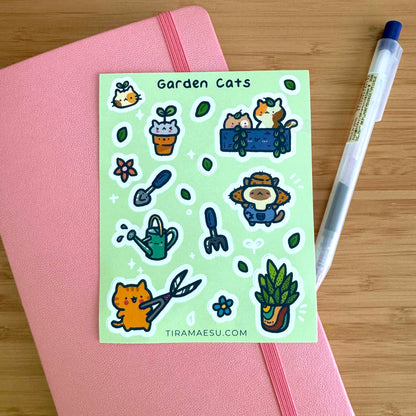 Garden Cats Sticker Sheet