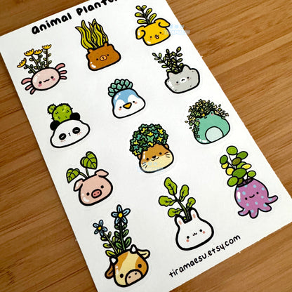 Animal Planters Sticker Sheet