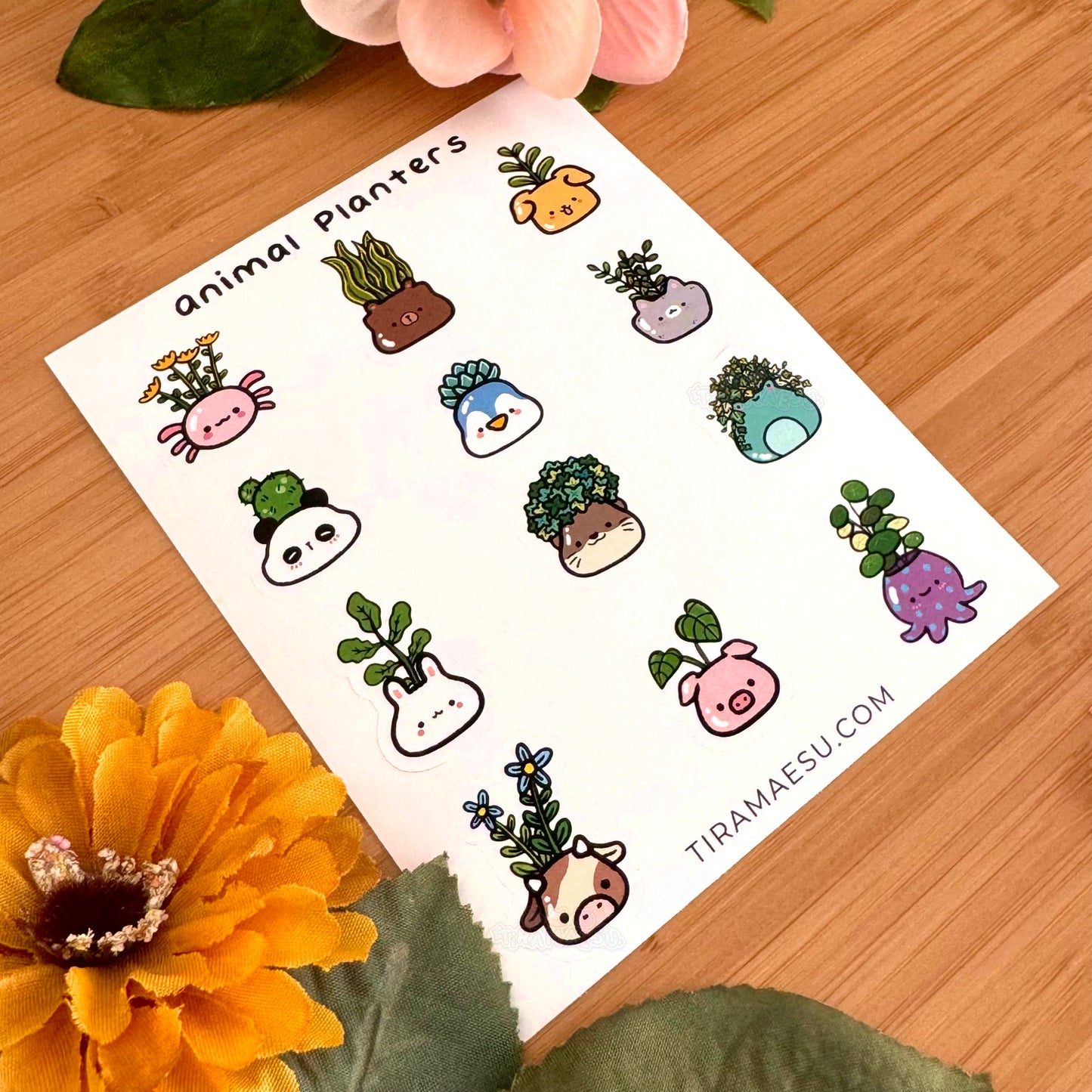 Animal Planters Sticker Sheet