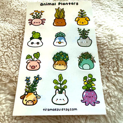 Animal Planters Sticker Sheet