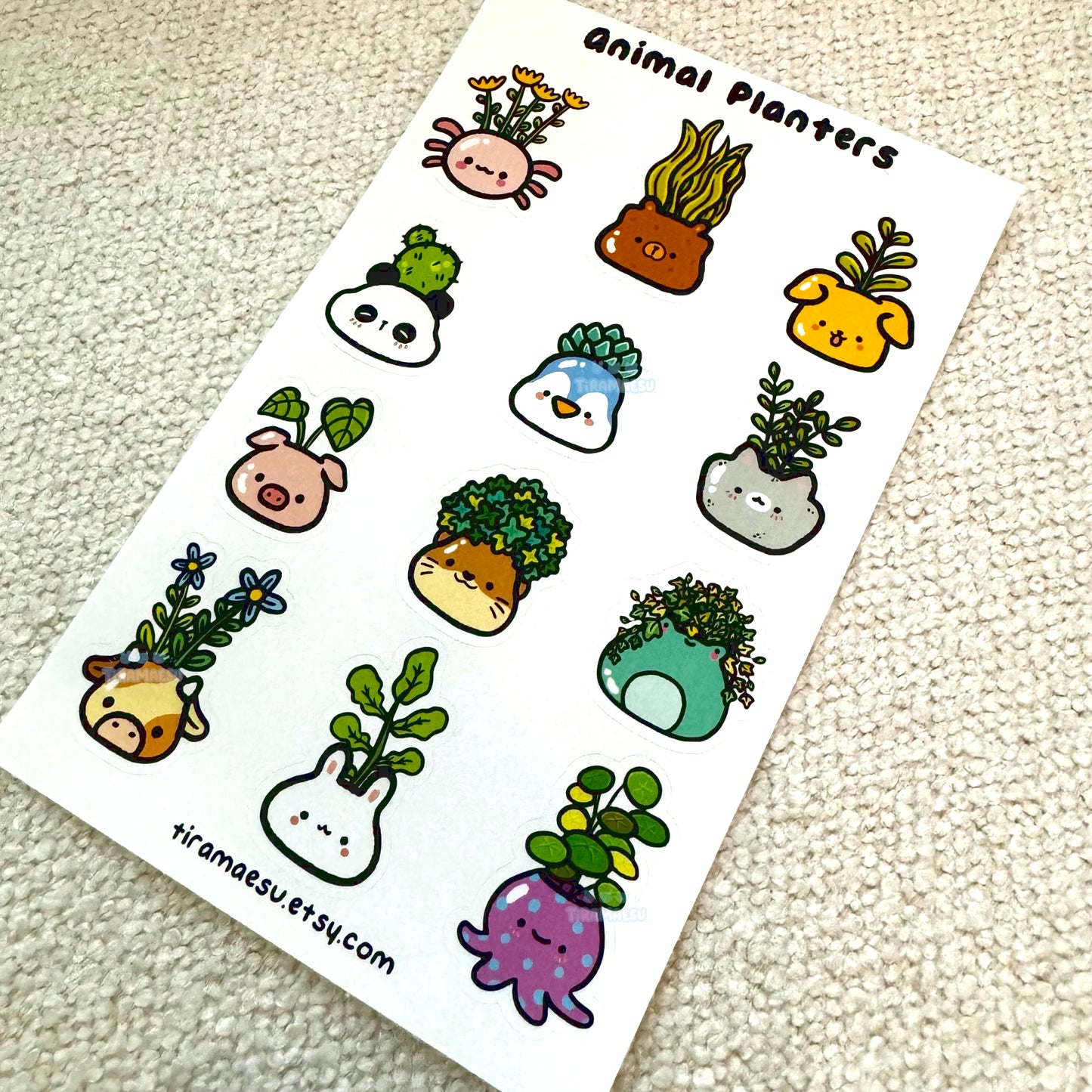 Animal Planters Sticker Sheet