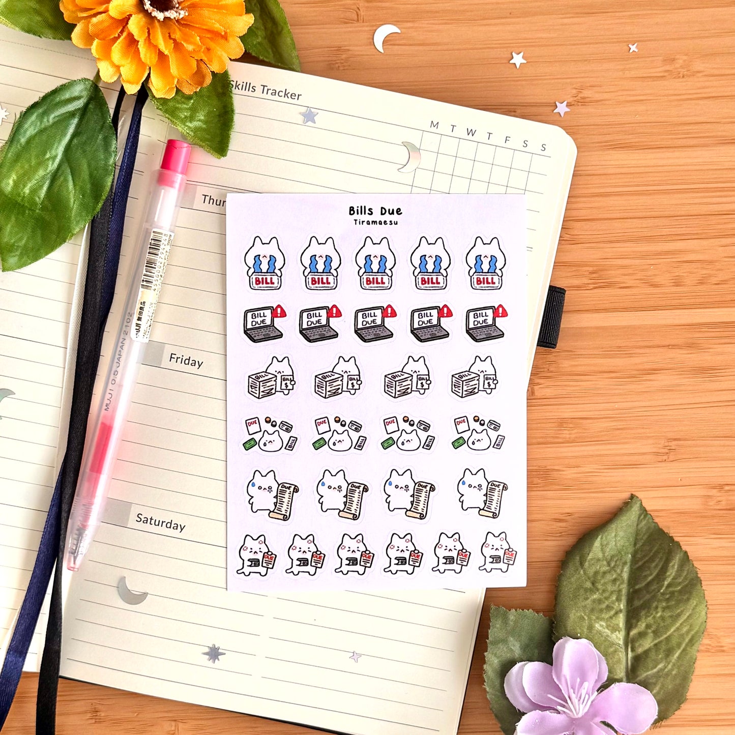 Bills Due Planner Stickers