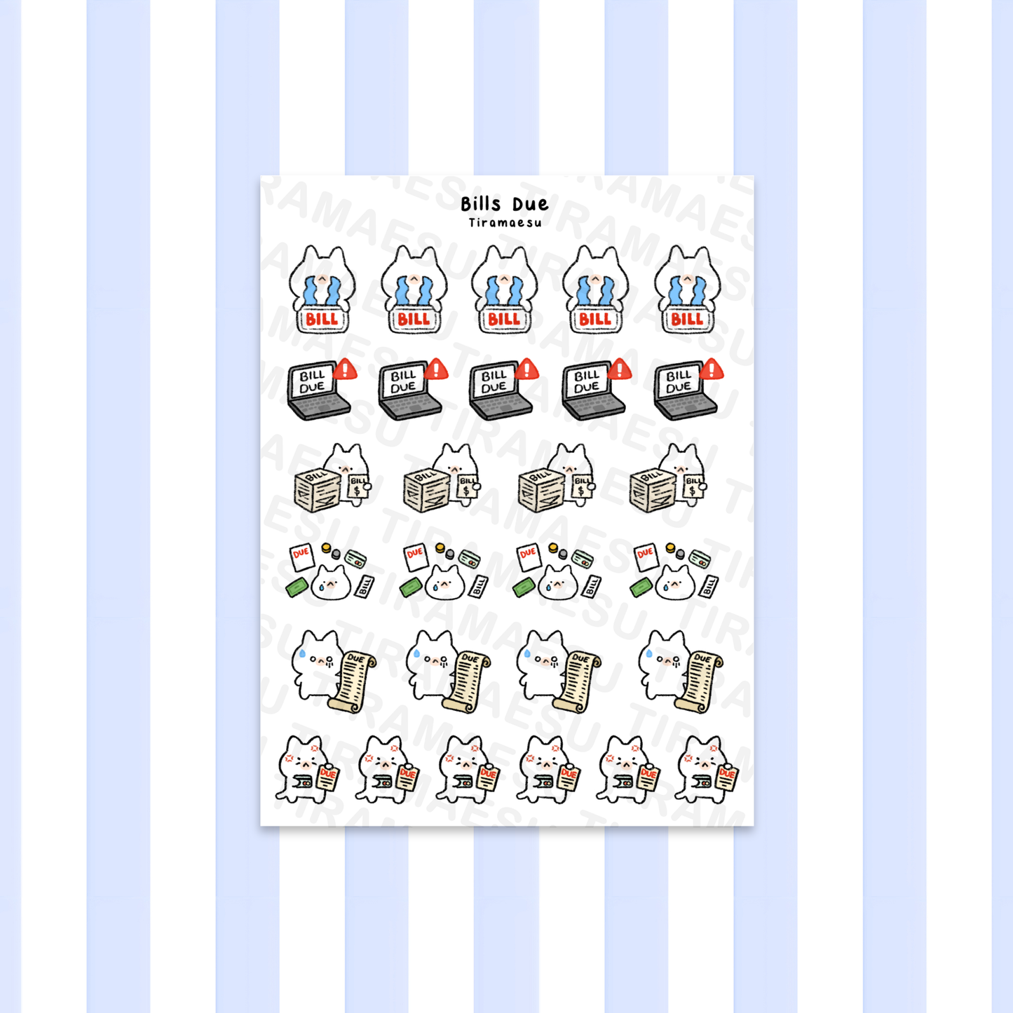 Bills Due Planner Stickers