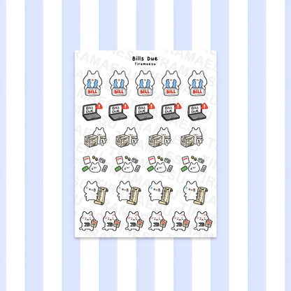 Bills Due Planner Stickers
