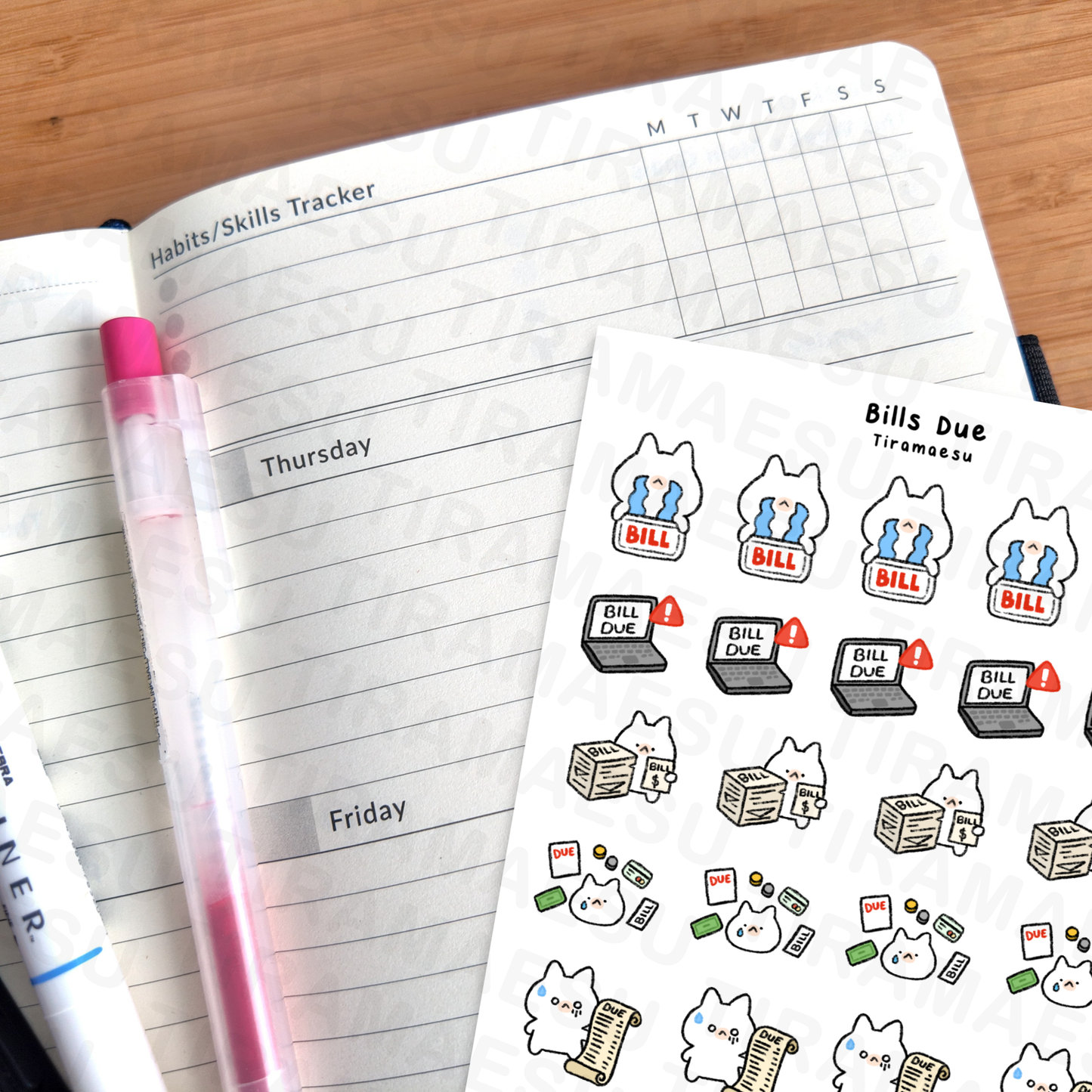 Bills Due Planner Stickers