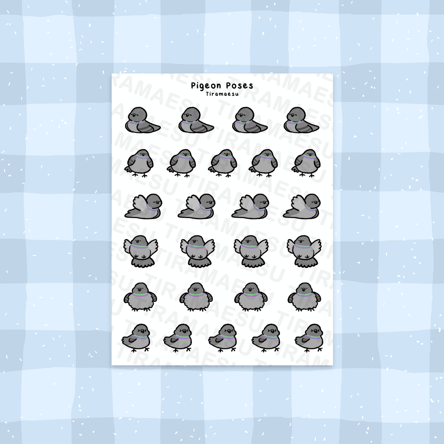Pigeon Poses Planner Stickers
