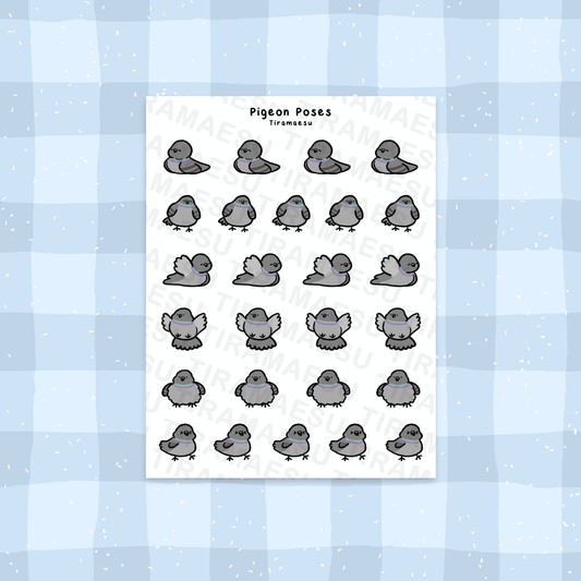 Pigeon Poses Planner Stickers