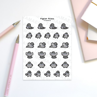 Pigeon Poses Planner Stickers