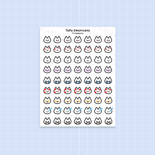 Tofu Emoticons Planner Stickers
