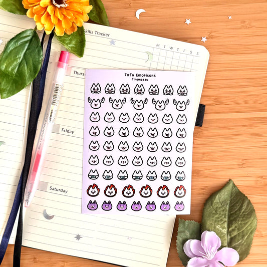 Tofu Emoticons 2 Planner Stickers