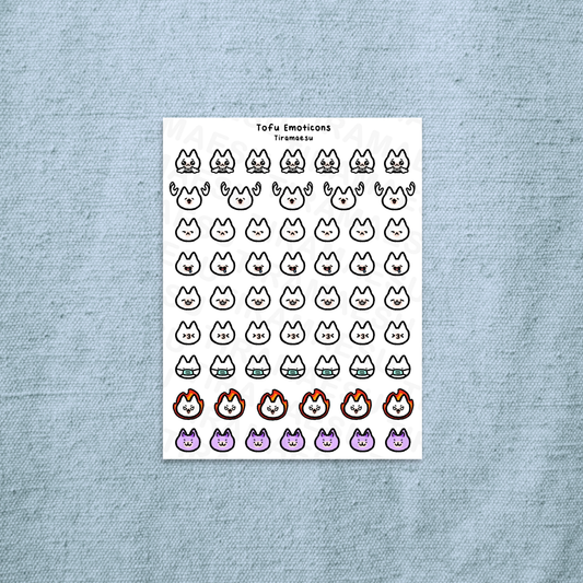 Tofu Emoticons 2 Planner Stickers
