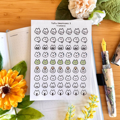 Tofu Emoticons 3 Planner Stickers