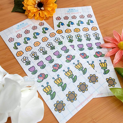 Mini Flowers Holographic Sticker Sheet