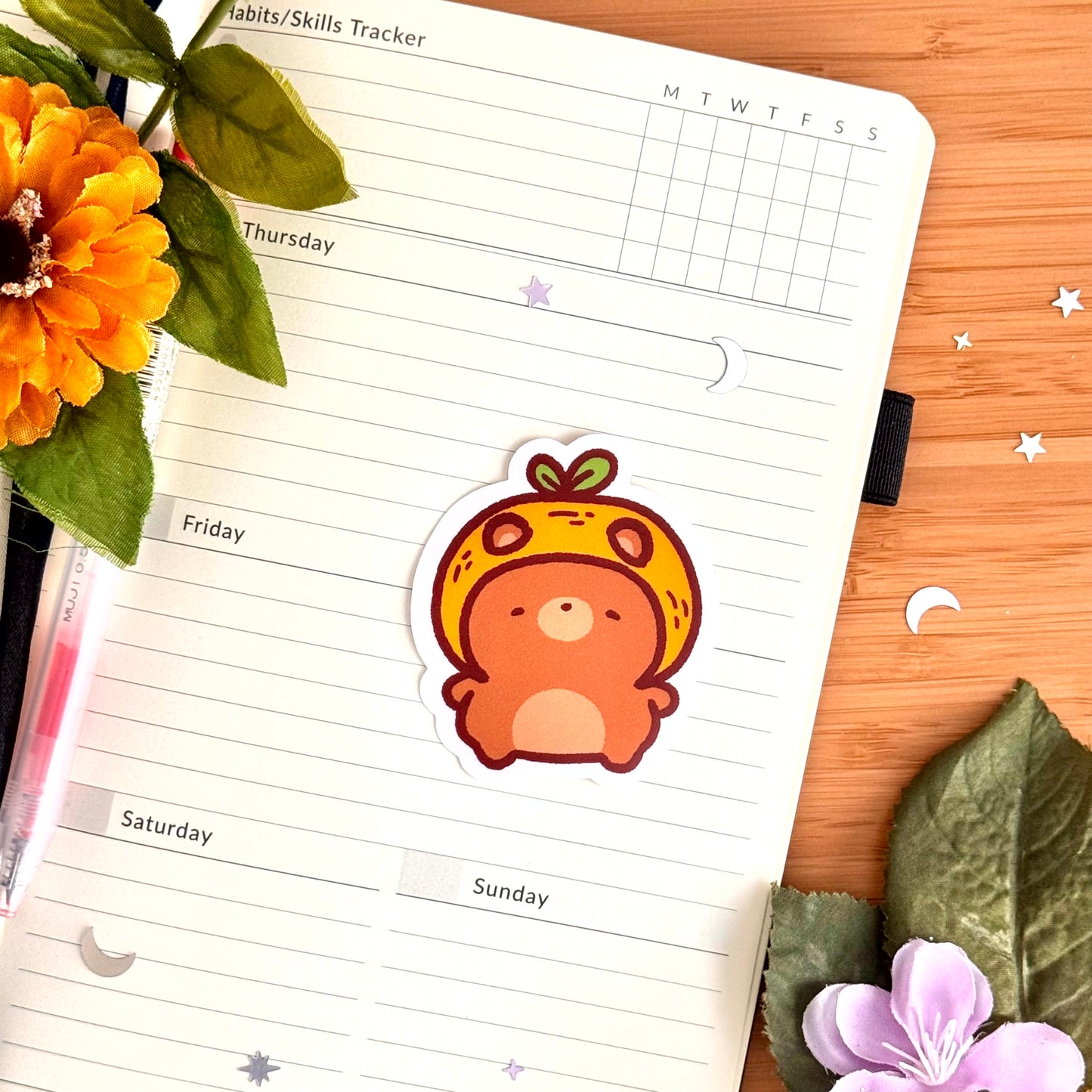 Bear with Orange Hat Sticker