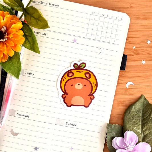 Bear with Orange Hat Sticker