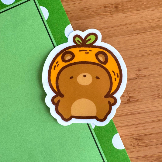 Bear with Orange Hat Sticker