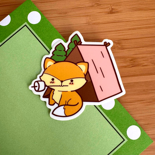 Camping Fox Sticker