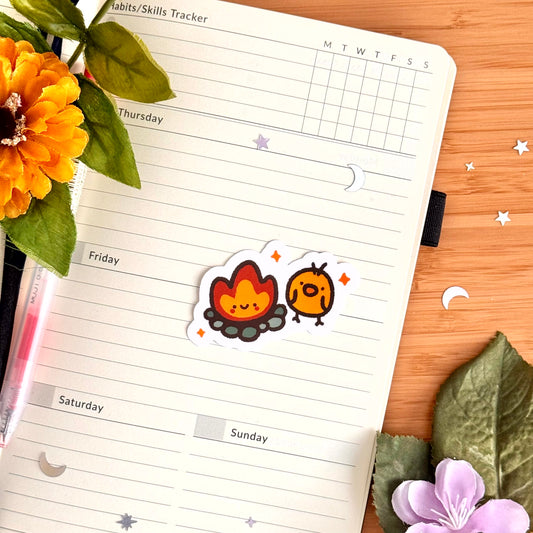 Camping Birdy Sticker