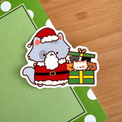 Santa Kitty Matte Vinyl Sticker