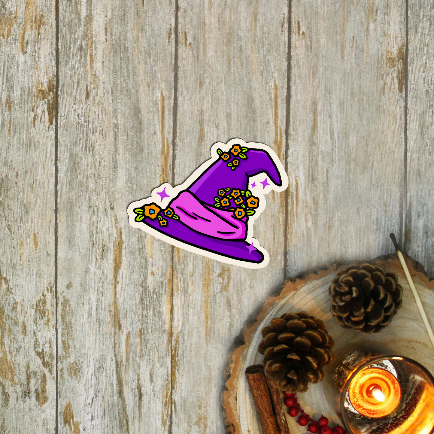 Purple Witch Hat Sticker