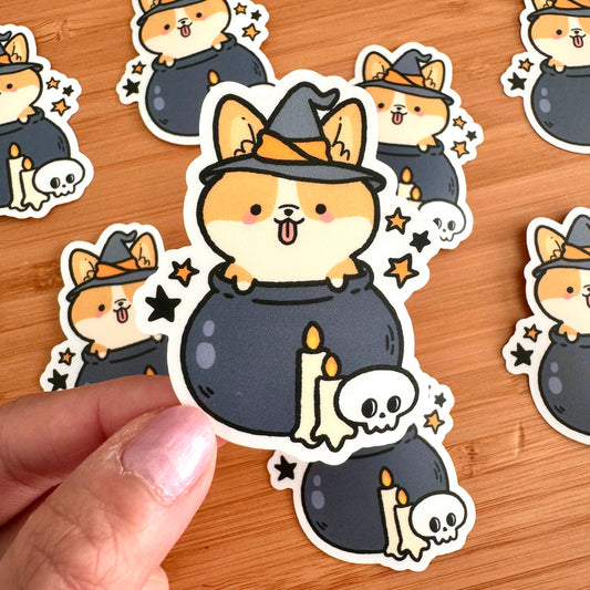 Witch Corgi Sticker