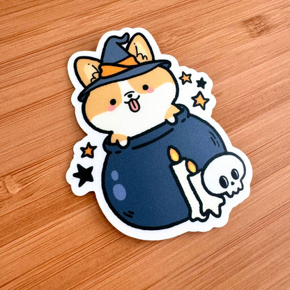 Witch Corgi Sticker