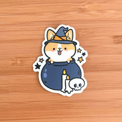 Witch Corgi Sticker