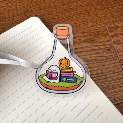 Ghost Reading in a Bottle Sticker