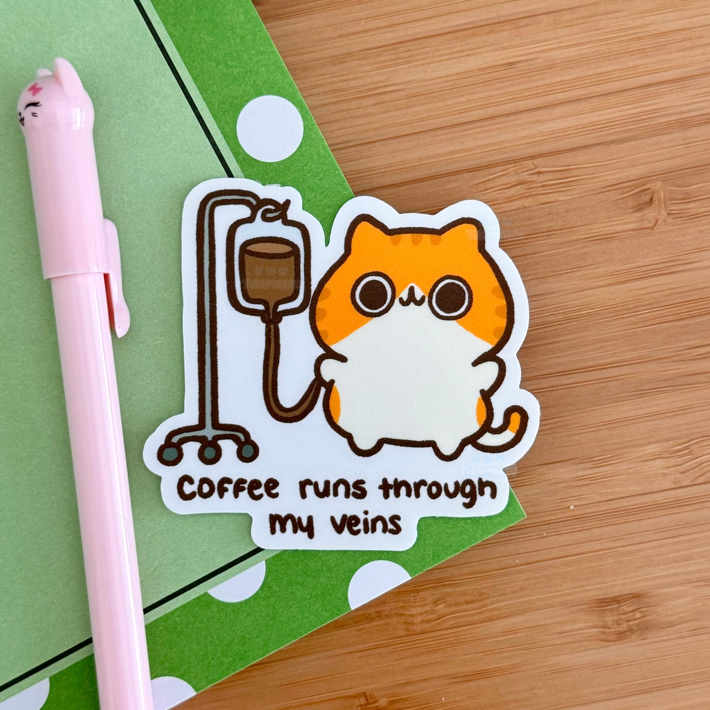 Coffee Runs Through My Veins Sticker