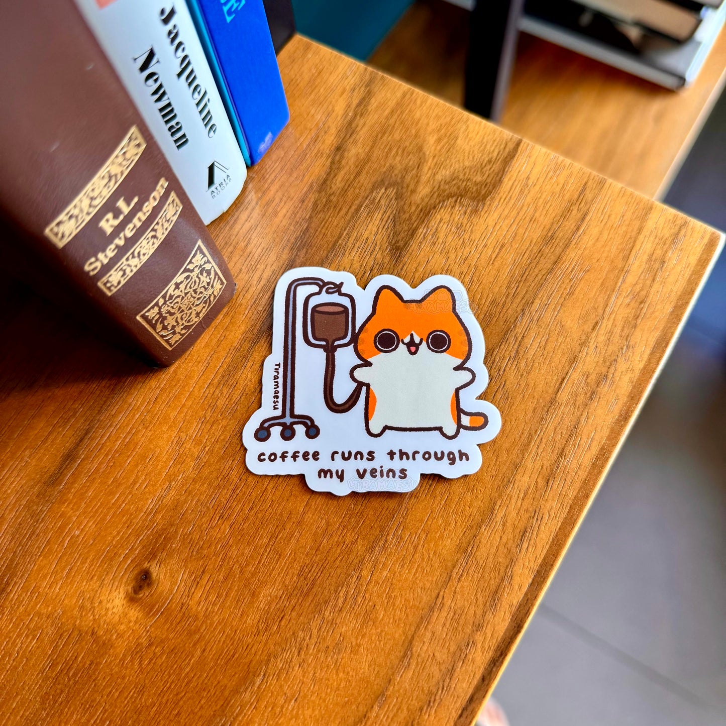 Coffee Runs Through My Veins Sticker