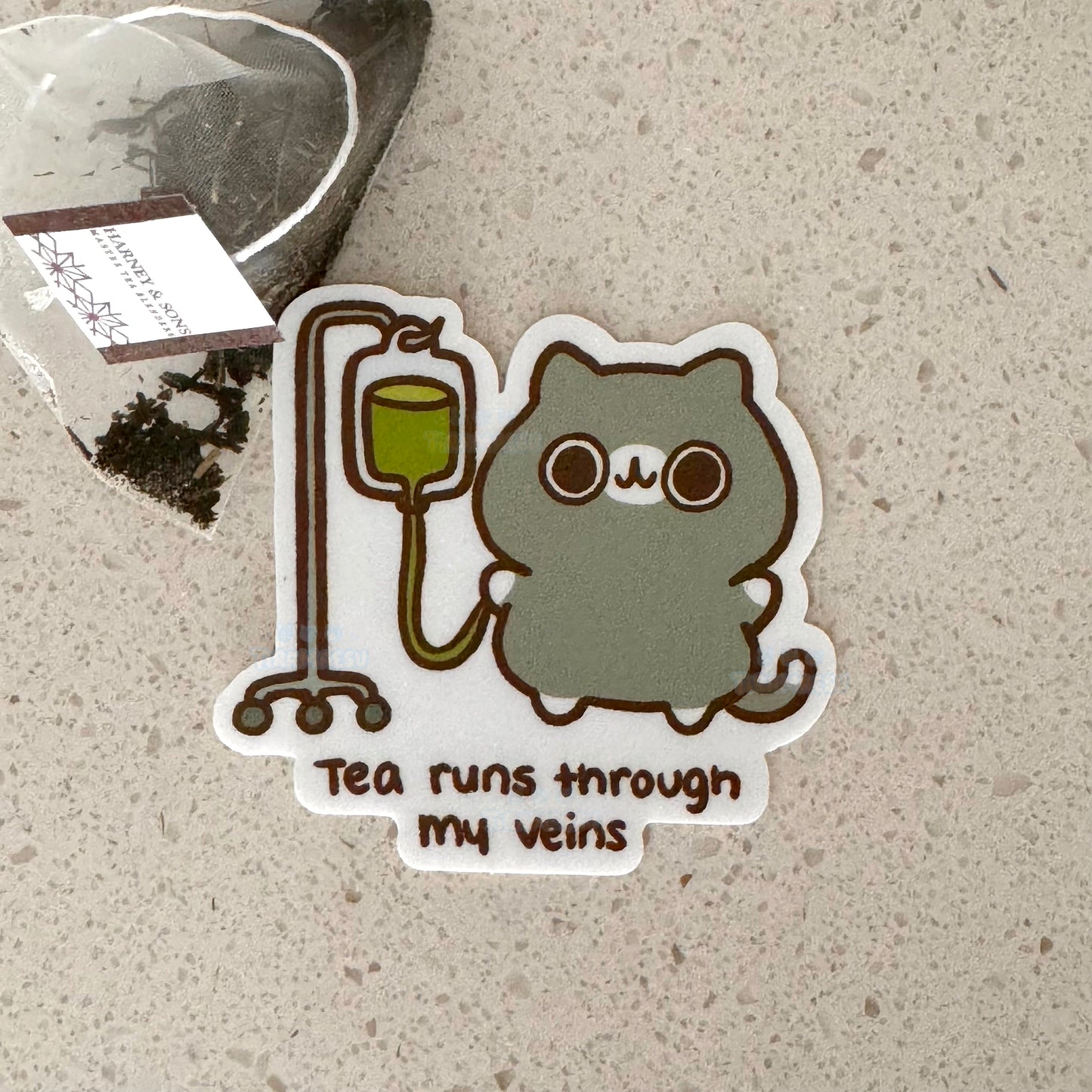 Tea Runs Through My Veins Sticker