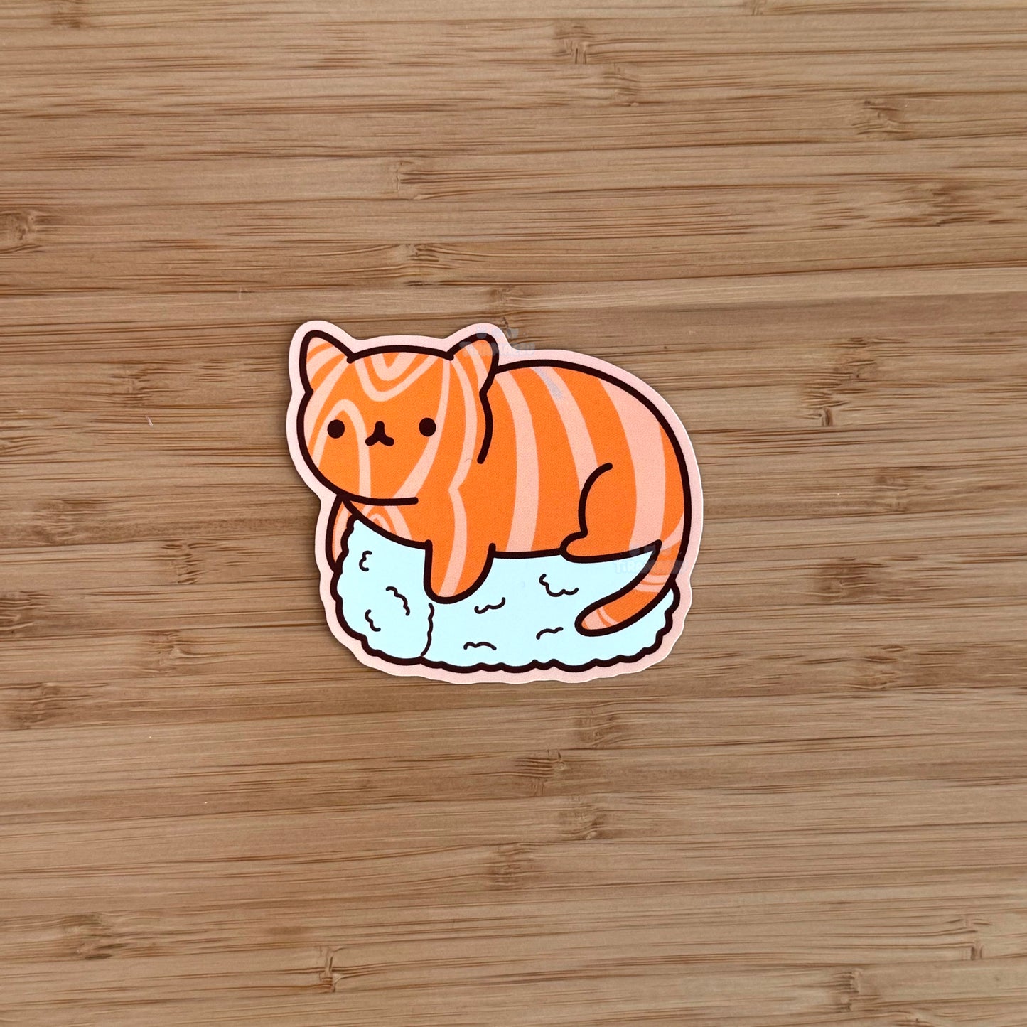 Salmon Sushi Cat Sticker