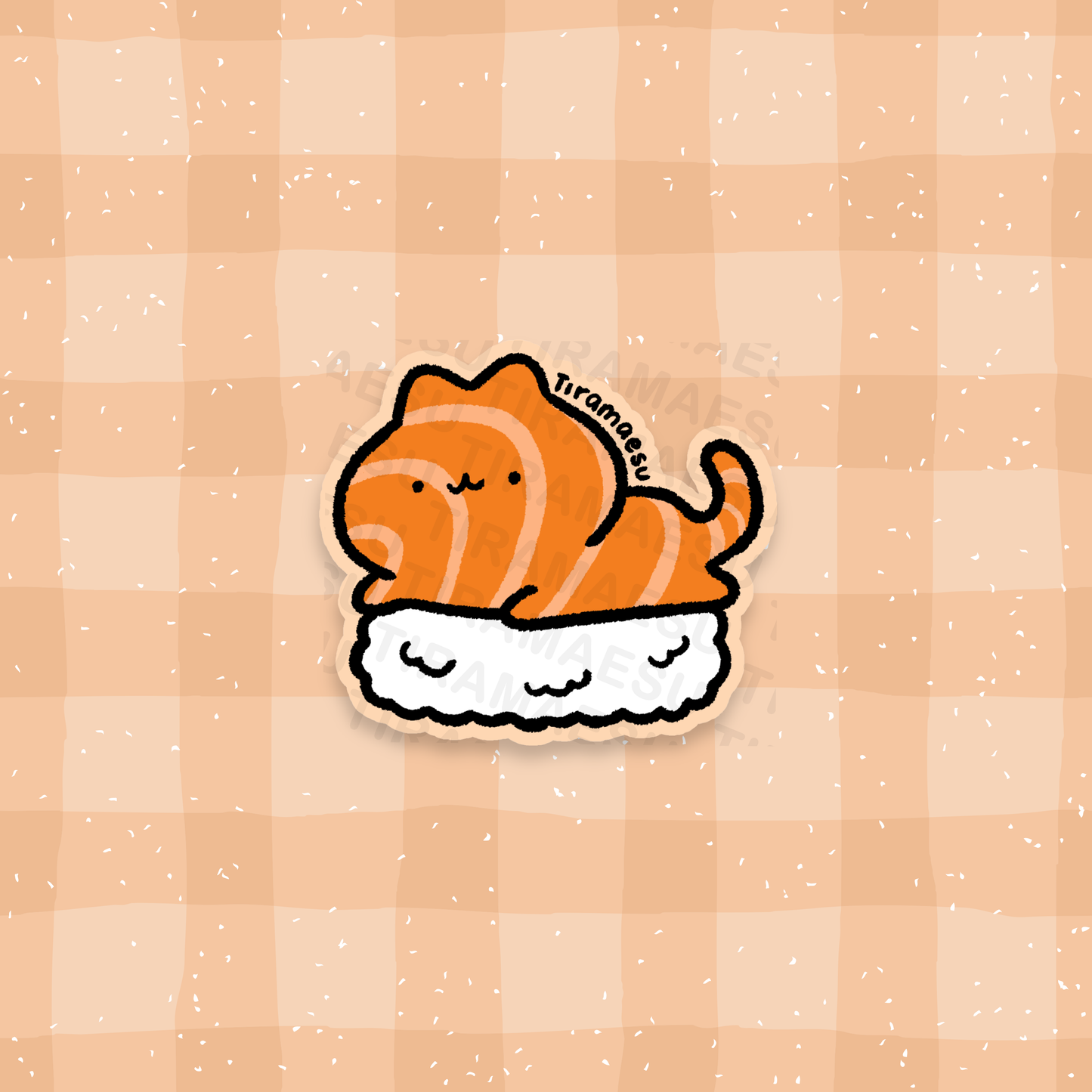 Salmon Sushi Cat Sticker