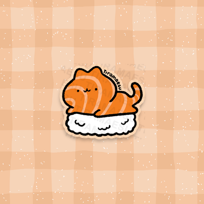 Salmon Sushi Cat Sticker