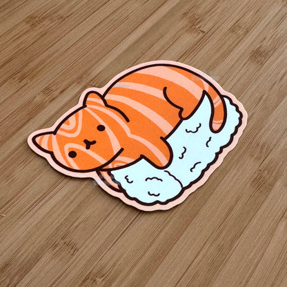 Salmon Sushi Cat Sticker