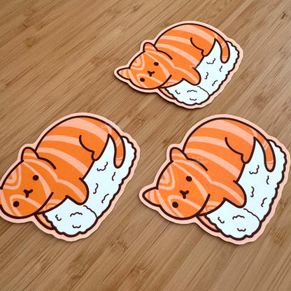 Salmon Sushi Cat Sticker