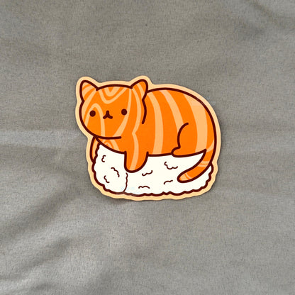 Salmon Sushi Cat Sticker