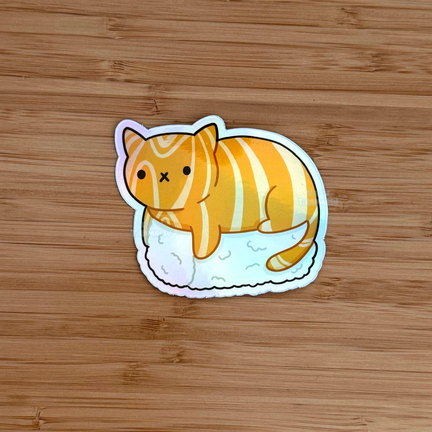 Salmon Sushi Cat Sticker