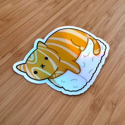 Salmon Sushi Cat Sticker