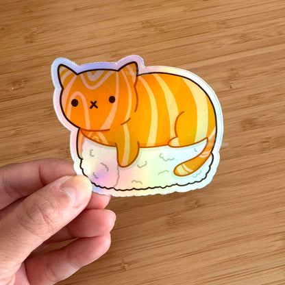 Salmon Sushi Cat Sticker