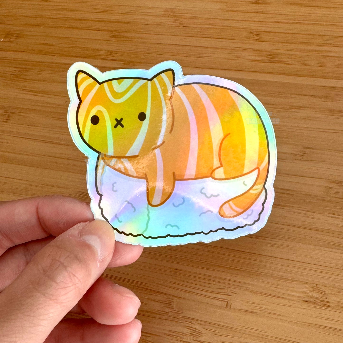 Salmon Sushi Cat Sticker