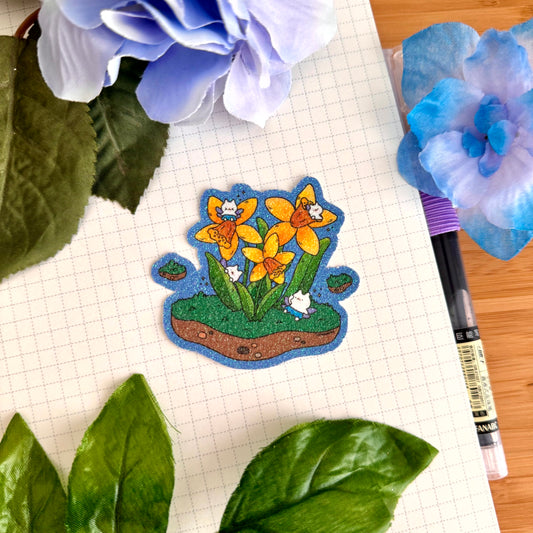 Daffodils Glitter Sticker