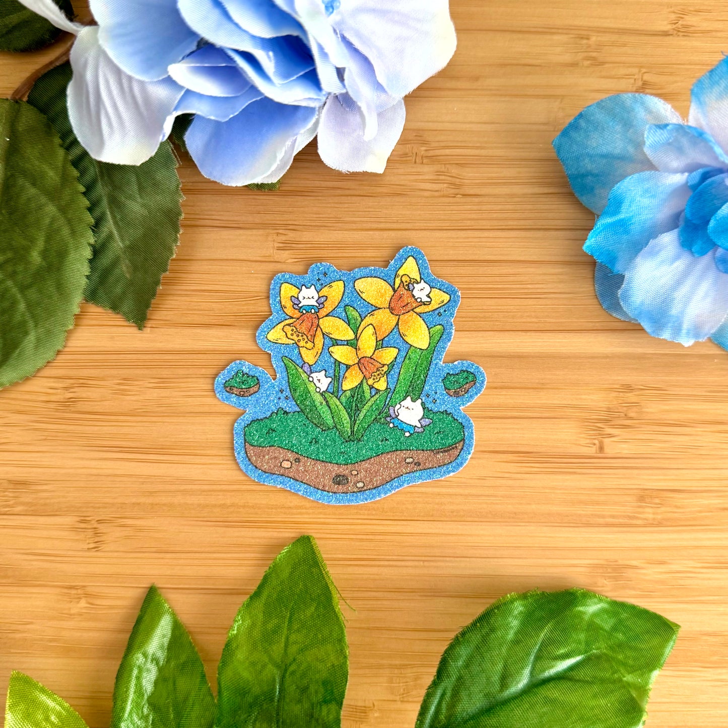 Daffodils Glitter Sticker