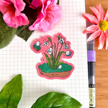 Snowdrops Glitter Sticker