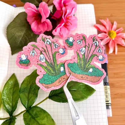 Snowdrops Glitter Sticker