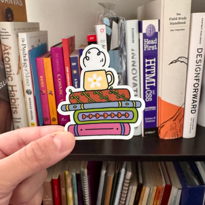 Book Stack Sticker