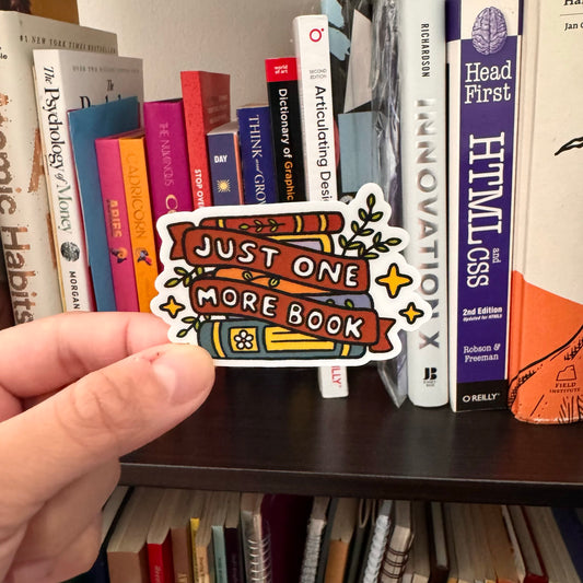 Just One More Book Sticker