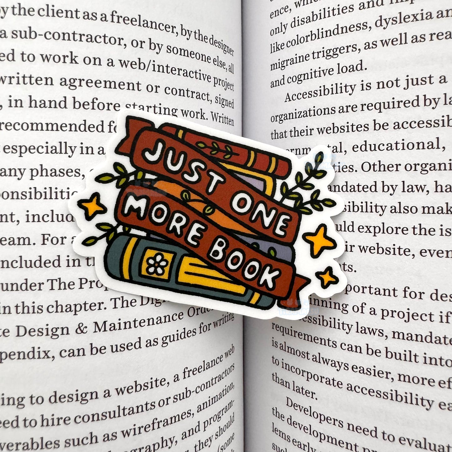 Just One More Book Sticker