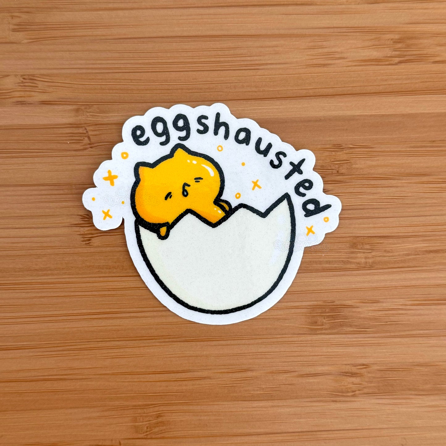 Eggshausted Sticker