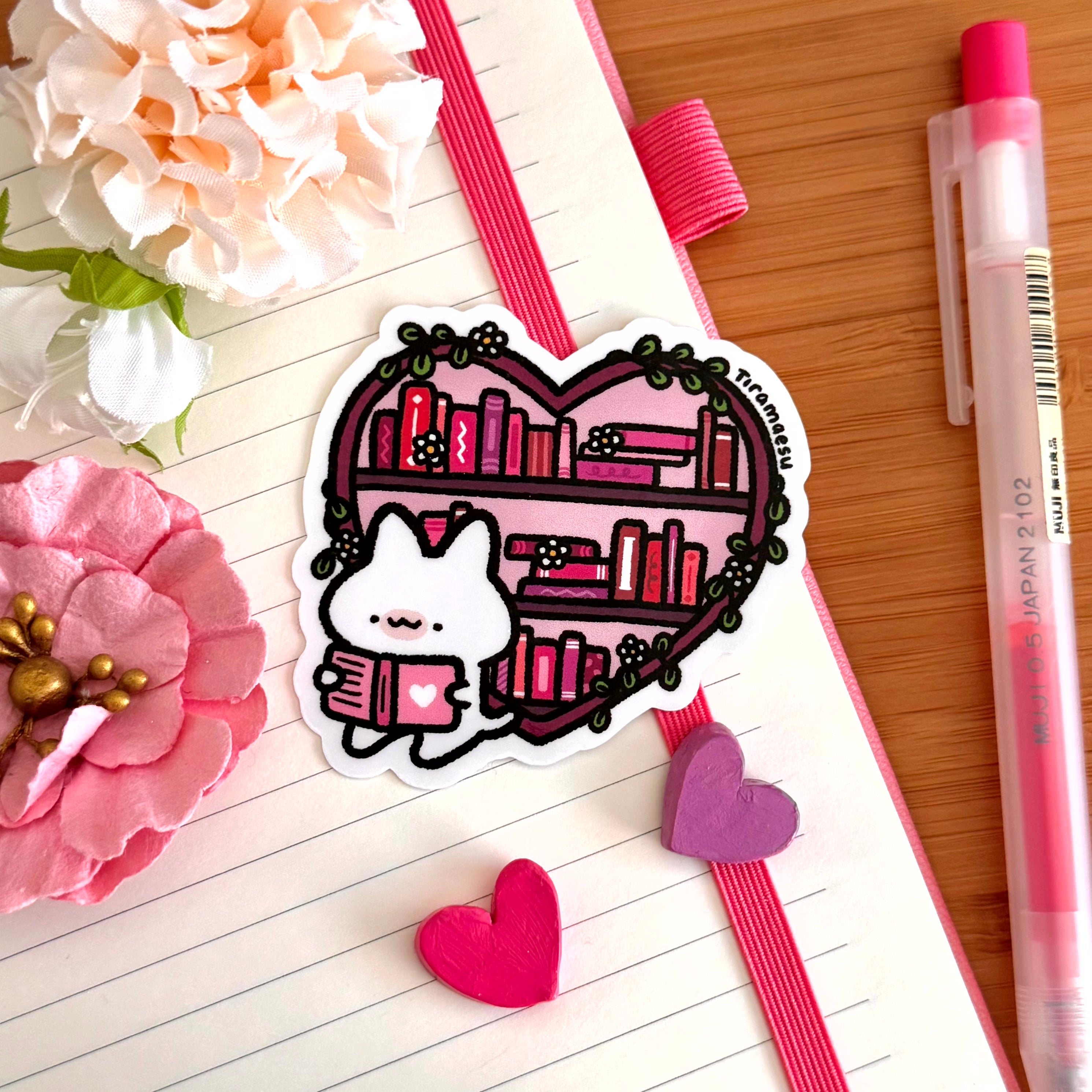 Heart Bookshelf Sticker – Tiramaesu